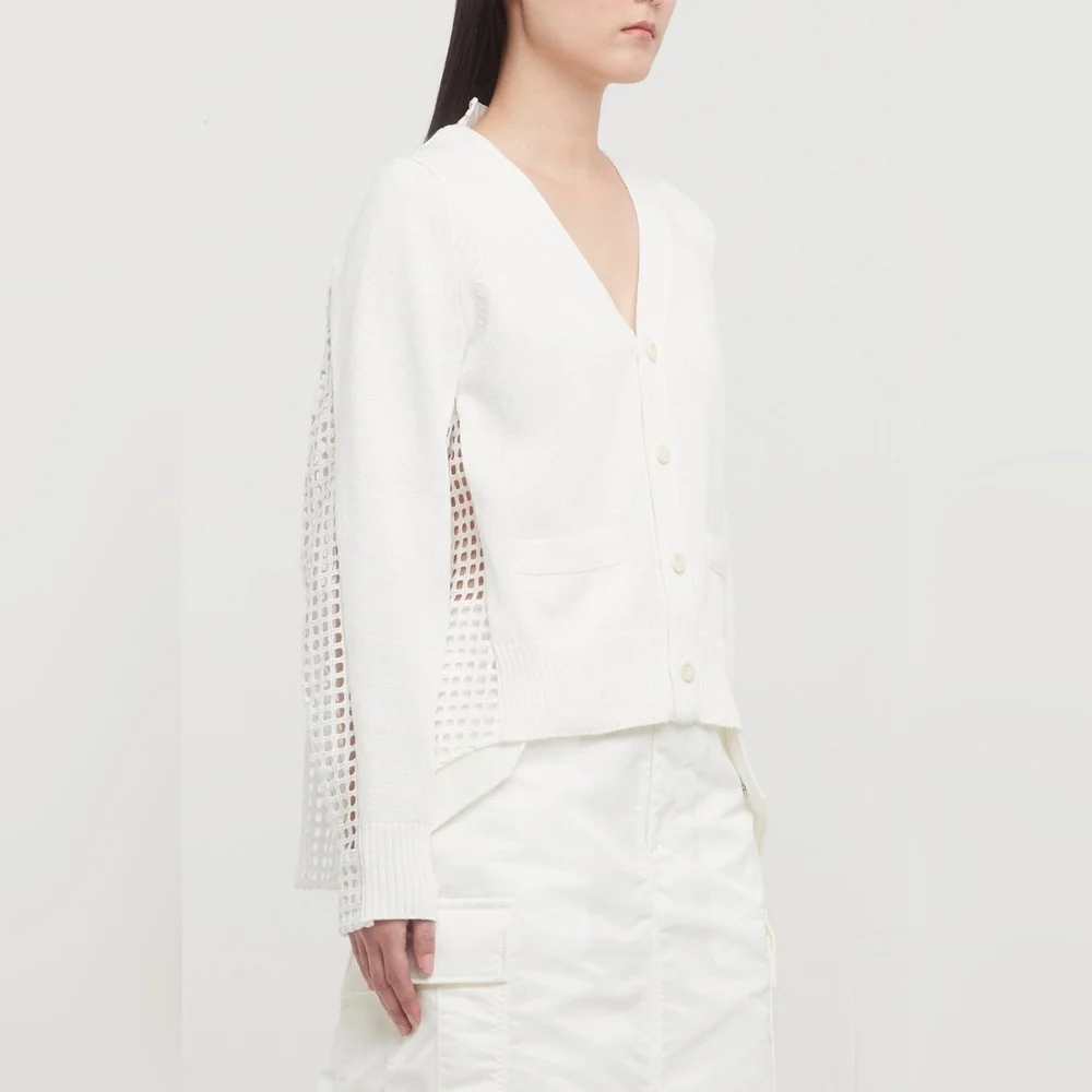 Sacai White Embroidered Cardigan XL - Picture 1 of 14